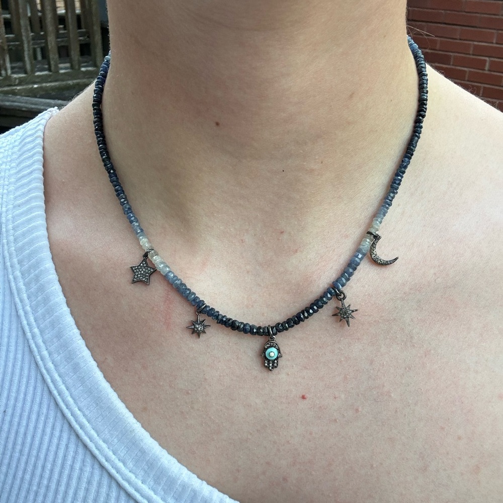 Diamond necklace, handmade.